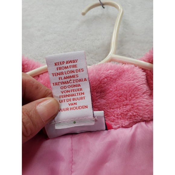 Tommy Bahama Jacket Girls Size 16 Pink Faux Fur Polyester Long Sleeve Full Zip - Picture 8 of 9
